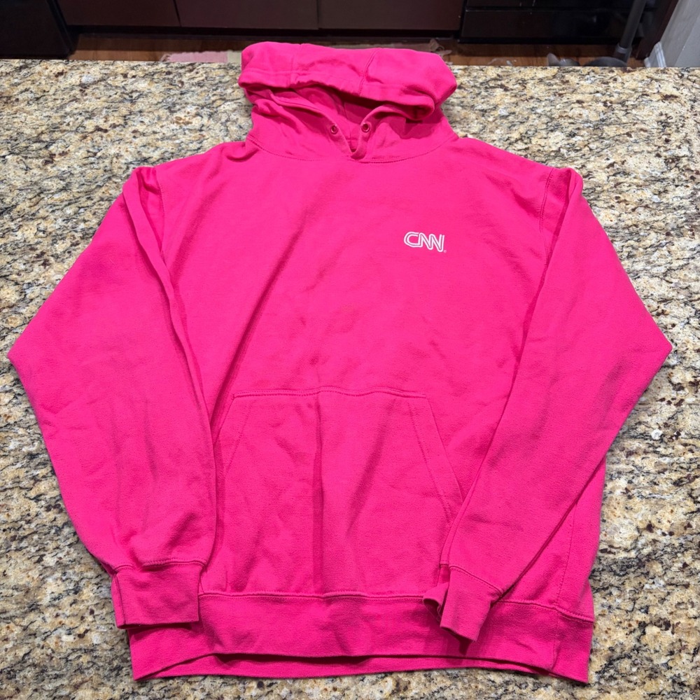 CNN Embroidered Logo Hoodie Hot Pink Dimco Apparel Sweatshirt 2XL v